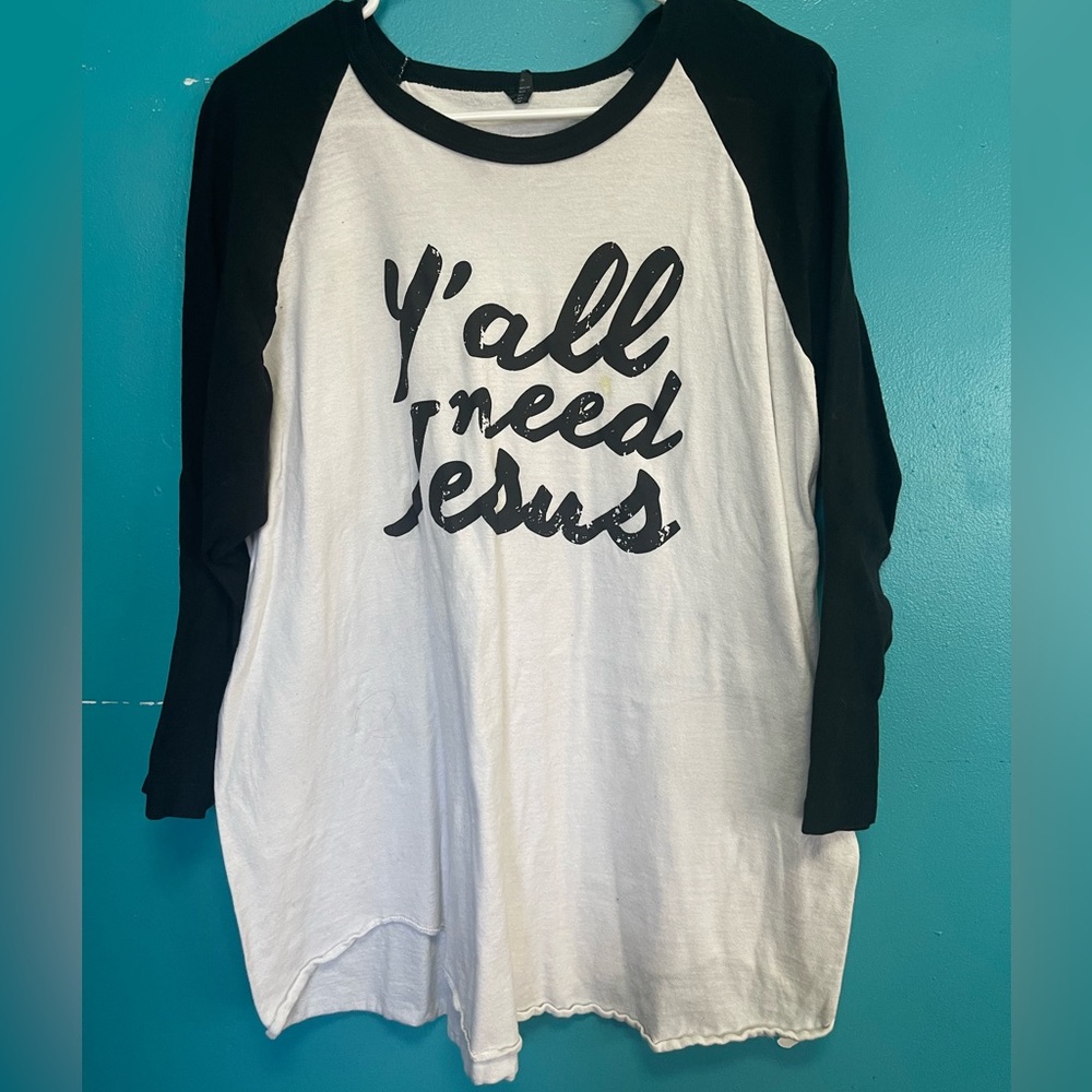 “Y’all need Jesus” baseball tee